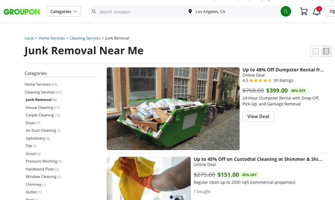 Groupon Junk Removal