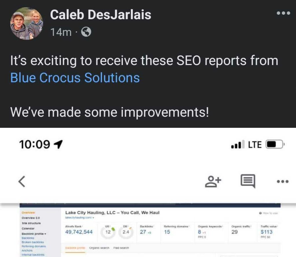 client satisfied with seo reports