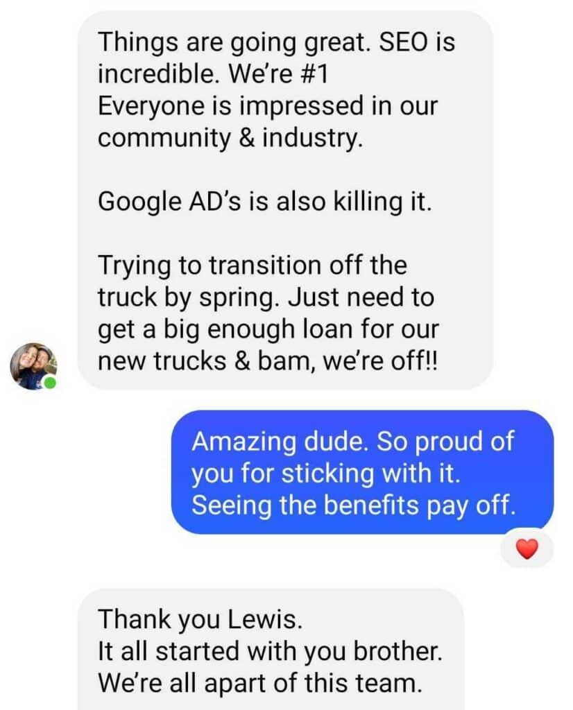 client satisfied with seo
